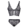 Subblime - 953911 Chemisier De Nuit En Soie Et Dentelle + Culotte Noire S/M
